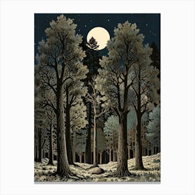 William Morris Moonlight In The Woods 67 Canvas Print