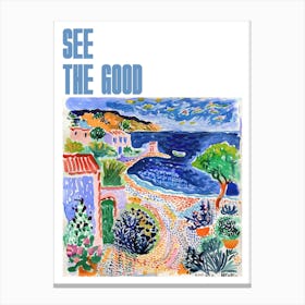 See The Good Poster Seaside Doodle Matisse Style 10 Canvas Print