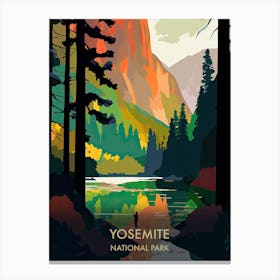 Yosemite National Park Travel Poster Matisse Style 1 Canvas Print