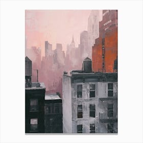 New York Rooftops Morning Skyline 4 Canvas Print