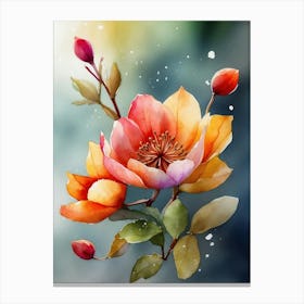 Watercolor Of Flowers 3 Canvas Print