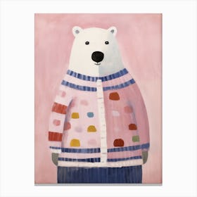 Playful Illustration Of Polar Bear For Kids Room 2 Canvas Print