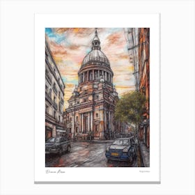Buenos Aires Argentina Drawing Pencil Style 4 Travel Poster Canvas Print