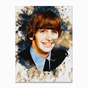 Smudge Of Portrait Ringo Starr Canvas Print