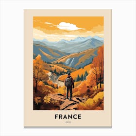 Gr20 France 1 Vintage Hiking Travel Poster Canvas Print