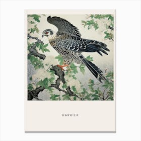 Ohara Koson Inspired Bird Painting Harrier 1 Poster Canvas Print