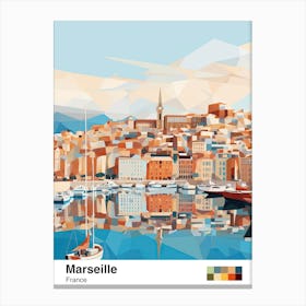 Marseille, France, Geometric Illustration 1 Poster Canvas Print