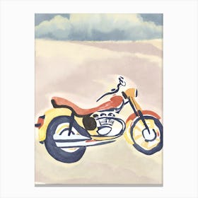 Motorcycle In The Desert Canvas Print