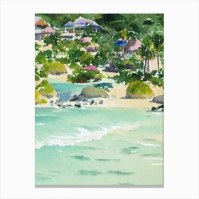 Isla Mujeres Mexico Watercolour Tropical Destination Canvas Print