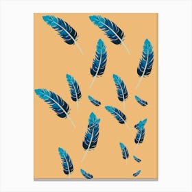 Blue Feathers Canvas Print