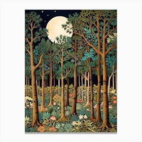 William Morris Forest At Night 8 Canvas Print