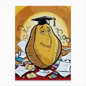 Pear With A Diploma Canvas Print