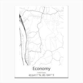 Economy,United States Minimalist Map Canvas Print