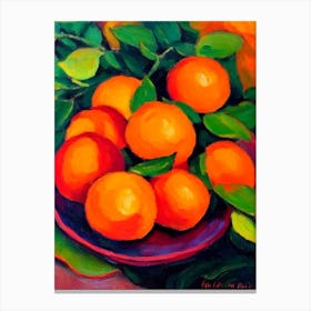 Tangerine Fruit Vibrant Matisse Inspired Painting Fruit Canvas Print