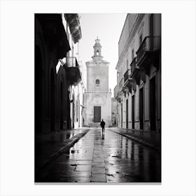 Lecce, Italy,  Black And White Analogue Photography  3 Canvas Print
