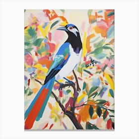 Colourful Bird Painting Magpie 6 Canvas Print