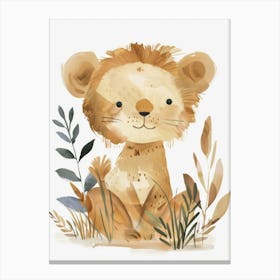 Charming Nursery Kids Animals Lion 4 Canvas Print