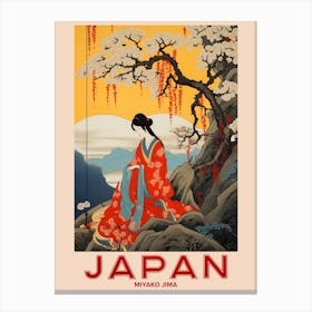 Miyako Jima, Visit Japan Vintage Travel Art 4 Canvas Print