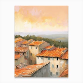 Tuscany Rooftops Morning Skyline 2 Canvas Print