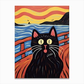 The Scream, Black Cat Edvard Munch Canvas Print