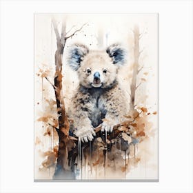 Koala, Japanese Brush Painting, Ukiyo E, Minimal 3 Canvas Print