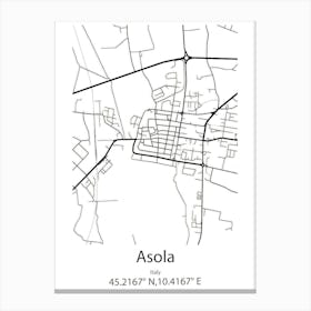 Asola,Italy Minimalist Map Canvas Print