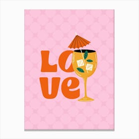 Modern Pink Cocktail Art Print 3 Canvas Print