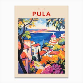 Pula Croatia 4 Fauvist Travel Poster Canvas Print