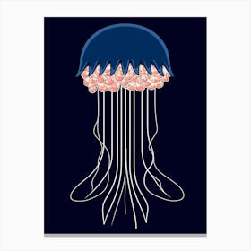 Comb Jellyfish Cartoon 3 Canvas Print