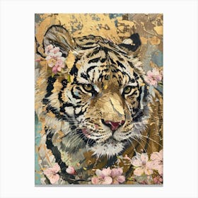 Tiger In Bloom 1 Canvas Print