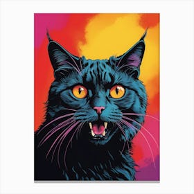 Cat Portrait Pop Art Style (12) Canvas Print