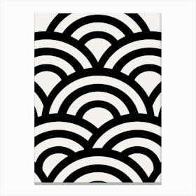 Abstract Waves Black And White Arches Canvas Print