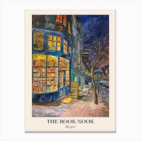 Bergen Book Nook Bookshop 3 Poster Canvas Print