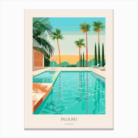 Miami Florida 1 Midcentury Modern Pool Poster Canvas Print
