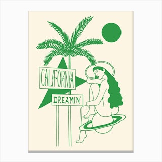California Dreamin Green Canvas Print