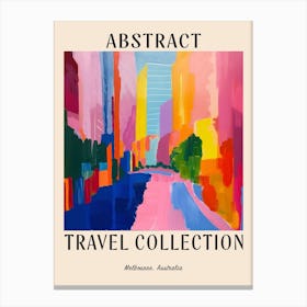 Abstract Travel Collection Poster Melbourne Australia 3 Canvas Print
