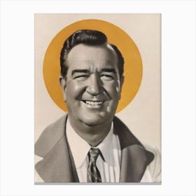 Broderick Crawford Retro Collage Movies Canvas Print