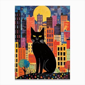 New York City, United States Skyline With A Cat 0 Canvas Print