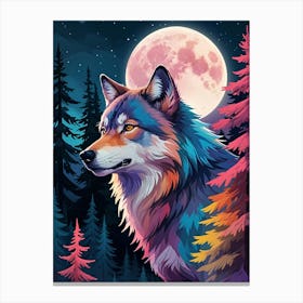 Wolf In The Forest Canvas Print