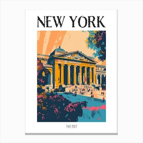 The Met New York Colourful Silkscreen Illustration 3 Poster Canvas Print