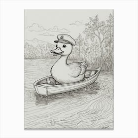 Duck In A Boat 4 Canvas Print