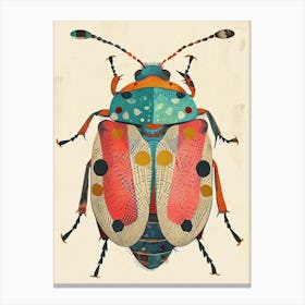 Colourful Insect Illustration June Bug 7 Canvas Print
