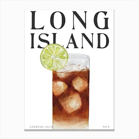 Watercolour Long Island Canvas Print