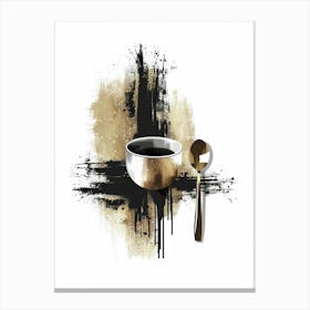 Cup Of Coffee With Spoon Canvas Print