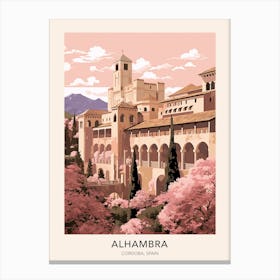 Alhambra Cordoba Spain Travel Poster Canvas Print
