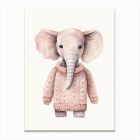 Baby Animal Watercolour Elephant 5 Canvas Print