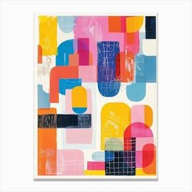 Playful And Colorful Geometric Shapes Arranged In A Fun And Whimsical Way 20 Canvas Print