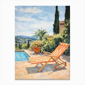 Sun Lounger By The Pool In Florence Italy 2 Canvas Print