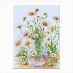 Daisies In A Vase 4 Canvas Print