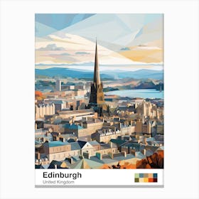 Edinburgh, United Kingdom, Geometric Illustration 1 Poster Canvas Print